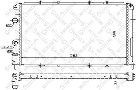 10-25237-SX_радиатор системы охлаждения! Renault Megane 1.4-1.9TDi 96> STELLOX 10-25237-SX