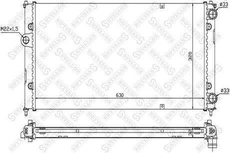 10-25245-SX_радиатор системы охлаждения! Seat Ibiza, VW Polo 1.6-1.9D 93> STELLOX 10-25245-SX