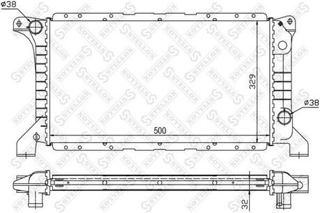 10-25252-SX_радиатор системы охлаждения! Ford Transit 2.02.5D 91-94 STELLOX 10-25252-SX