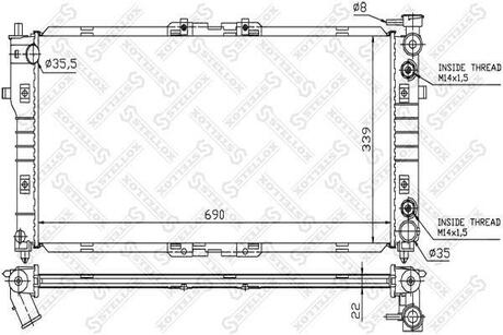 10-25254-SX_радиатор системы охлаждения! АКПП Mazda 626 1.82.0 91> STELLOX 10-25254-SX