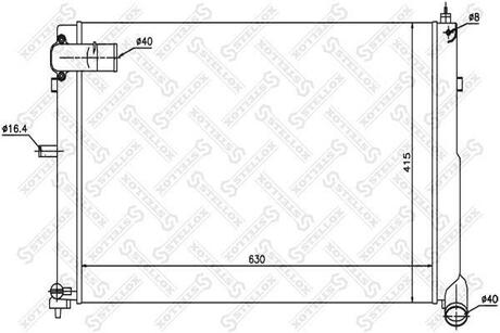 10-25263-SX_радиатор системы охлаждения! Peugeot 605, Citroen XM 2.5TD 94-00 STELLOX 10-25263-SX