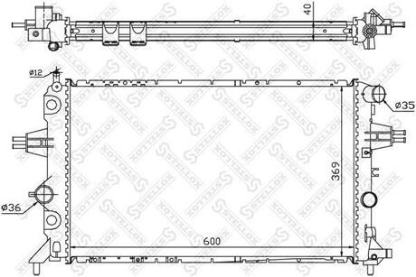 10-25265-SX_радиатор системы охлаждения! Opel AstraZafira 1.7TD2.0DTI 98-00 STELLOX 10-25265-SX