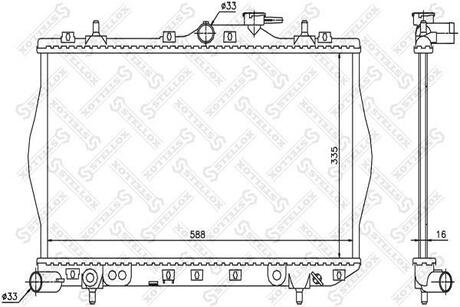 10-25279-SX_радиатор системы охлаждения! МКПП Hyundai Accent 1.31.5 94-00 STELLOX 10-25279-SX