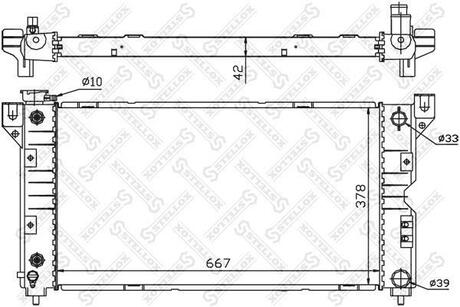 10-25283-SX_радиатор системы охлаждения! Chrysler Voyager 2.0-3.8 96-01 STELLOX 10-25283-SX