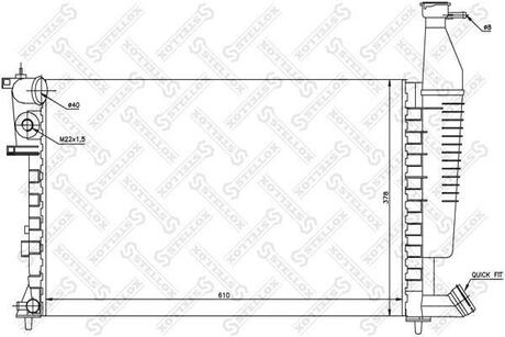 10-25297-SX_радиатор системы охлаждения! Citroen Berlingo,Peugeot Partner 1.4-1.8 98> STELLOX 10-25297-SX