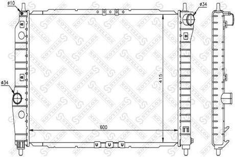 10-25341-SX_радиатор системы охлаждения! Chevrolet Kalos 1.4-1.6i 16V <04 STELLOX 10-25341-SX