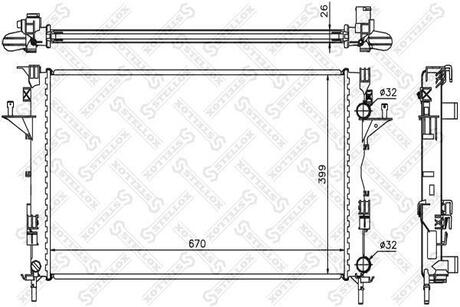 Радиатор, охлаждение двигателя STELLOX 10-25357-SX