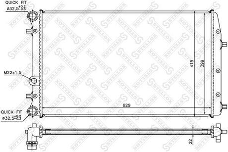 10-25359-SX_радиатор системы охлаждения! МКПП Seat CordobaIbiza 1.2-1.4i1.9SDi 02> STELLOX 10-25359-SX