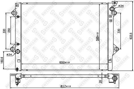 10-25364-SX_радиатор системы охлаждения! АКПП Toyota Land Cruiser 4.0 03> STELLOX 10-25364-SX