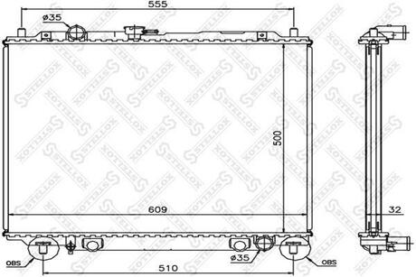 10-25367-SX_радиатор системы охлаждения! Mitsubishi Pajero 2.8TD 94-97 STELLOX 10-25367-SX