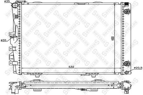 10-25368-SX_радиатор системы охлаждения! с AC MB W124 2.6-3.2 85> STELLOX 10-25368-SX