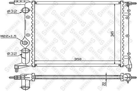 10-25371-SX_радиатор системы охлаждения! без AC Renault Clio 1.2i 90-98 STELLOX 10-25371-SX