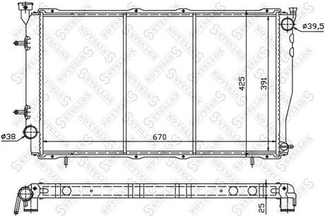 10-25382-SX_радиатор системы охлаждения! АКПП Subaru Legacy 2.5 97-98 STELLOX 10-25382-SX