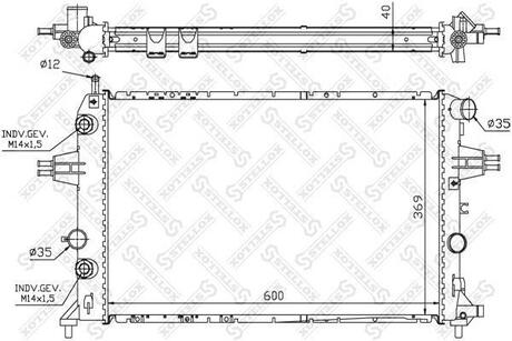 10-25387-SX_радиатор системы охлаждения! Opel AstraZafira 2.02.2DTi 00> STELLOX 10-25387-SX