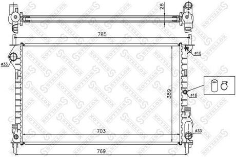 10-25395-SX_радиатор! Ford Transit Connect 1.8i 04> STELLOX 10-25395-SX