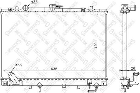 10-25398-SX_радиатор системы охлаждения! Mitsubishi Pajero Sport 3.0 98> STELLOX 10-25398-SX