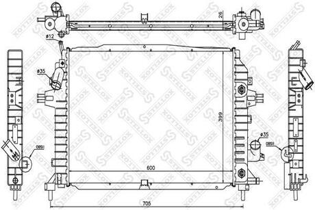 10-25405-SX_радиатор системы охлаждения! АКПП Opel Zafira B 2.0i 16V 05>1.7CDTi 07> STELLOX 10-25405-SX