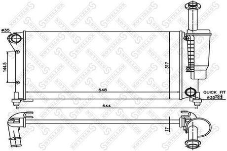 10-25406-SX_радиатор системы охлаждения! Fiat Panda 1.1i 06> STELLOX 10-25406-SX