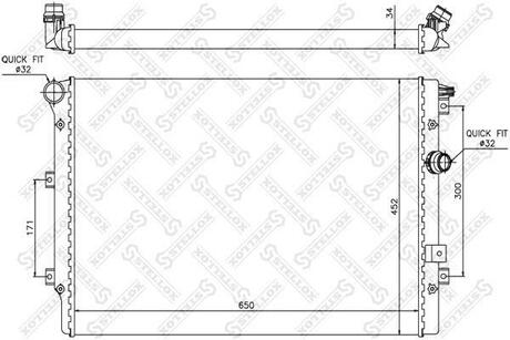 10-25412-SX_радиатор системы охлаждения! VW Tiguan 1.4 FSi 08> STELLOX 10-25412-SX