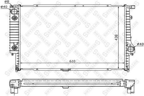 10-25415-SX_радиатор системы охлаждения! АКПП BMW E34E32 3.03.4 88> STELLOX 10-25415-SX