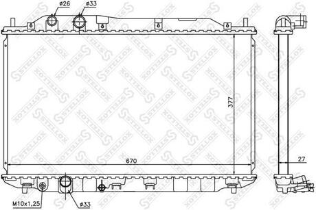 10-25421-SX_радиатор системы охлаждения! АКПП Honda Civic VII 1.6-1.8i 16V 05> STELLOX 10-25421-SX