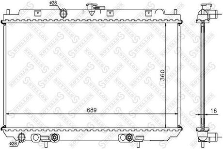 10-25442-SX_радиатор системы охлаждения! АКПП Nissan AlmeraPrimera 1.61.8i 00> STELLOX 10-25442-SX