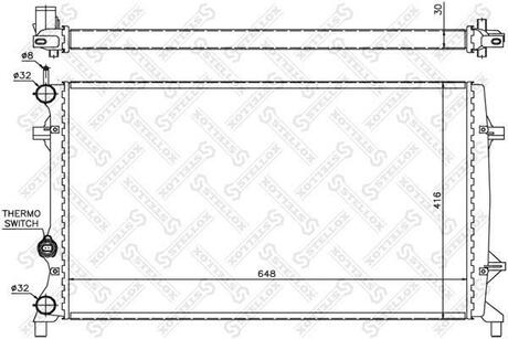 10-25448-SX_радиатор системы охлаждения! МКПП VW Jetta 2.0FSi 05> STELLOX 10-25448-SX