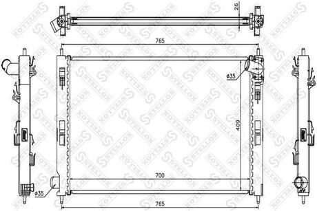 10-25452-SX_радиатор системы охлаждения! Mitsubishi Outlander 2.0 DiD PF 06> STELLOX 10-25452-SX