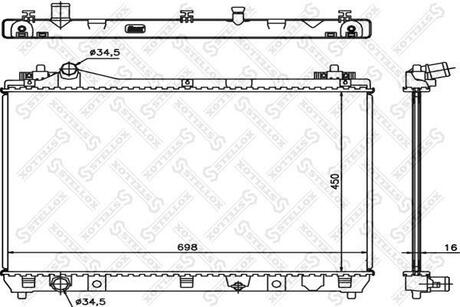 10-25457-SX_радиатор системы охлаждения! Suzuki Grand Vitara 2.02.4 05> STELLOX 10-25457-SX