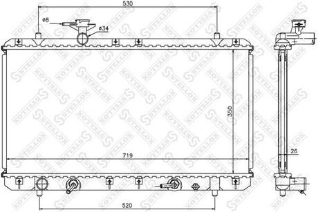 10-25459-SX_радиатор системы охлаждения! АКПП Suzuki Swift 1.3-1.5i 16V 05> STELLOX 10-25459-SX