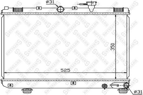 10-25464-SX_радиатор системы охлаждения! МКПП Kia Rio 1.3-1.5 00> STELLOX 10-25464-SX