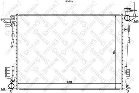 10-25465-SX_радиатор системы охлаждения! АКПП Hyundai ix35, Kia Sportage 2.0i2.4 09> STELLOX 10-25465-SX