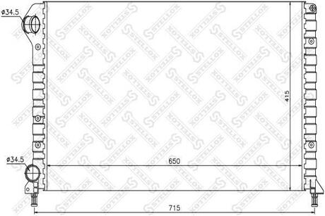 10-25477-SX_радиатор системы охлаждения! Fiat Doblo 1.2-1.61.9D 01> STELLOX 10-25477-SX