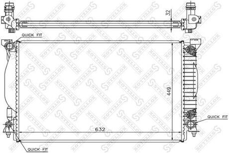 10-25517-SX_радиатор системы охлаждения! АКПП Audi A4A6 3.0 & Quattro 01-05 STELLOX 10-25517-SX