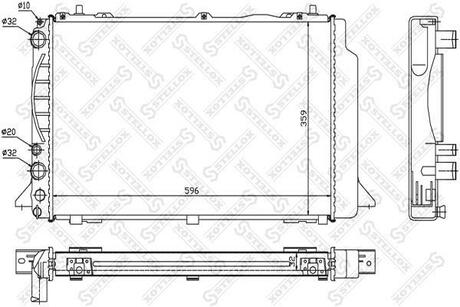 10-25536-SX_радиатор системы охлаждения! Audi 80 1.6-1.9TDi 91-96 STELLOX 10-25536-SX