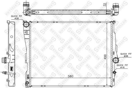 10-25589-SX_радиатор системы охлаждения! BMW X3 2.5i-3.0i 06> STELLOX 10-25589-SX