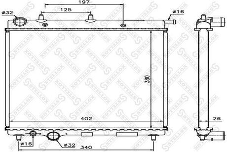 10-25646-SX_радиатор системы охлаждения! АКПП Citroen С3 1.4i 02> STELLOX 10-25646-SX