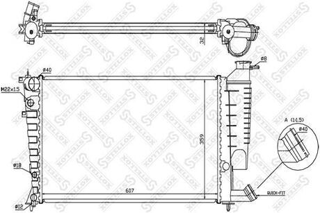 10-25656-SX_радиатор системы охлаждения! АКПП Citroen Xsara 1.8i 98-00 STELLOX 10-25656-SX