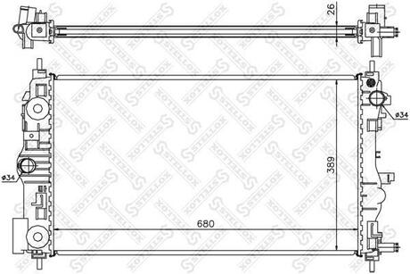 10-25695-SX_радиатор системы охлаждения! МКПП Chevrolet Cruze 1.62.0iTDCi 09> STELLOX 10-25695-SX