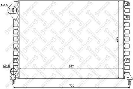 10-25713-SX_радиатор системы охлаждения! Fiat Doblo 1.2i 00-051.4i 05>1.6 04> STELLOX 10-25713-SX