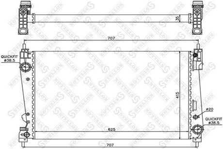 10-25770-SX_радиатор системы охлаждения! Opel Corsa D 1.3DTi 06> STELLOX 10-25770-SX