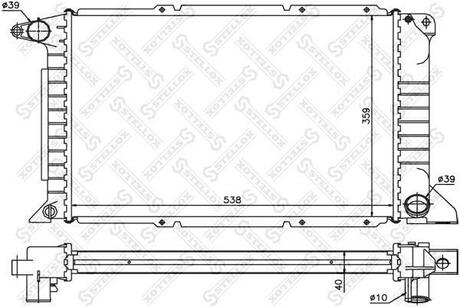 10-25798-SX_радиатор системы охлаждения! МКПП Ford Ka 1.01.3i 97-08 STELLOX 10-25798-SX