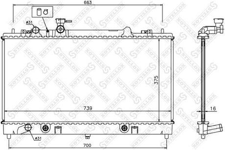 10-25852-SX_радиатор системы охлаждения! АКПП Mazda 6 2.3 02> STELLOX 10-25852-SX