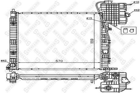 10-25873-SX_радиатор системы охлаждения! АКПП MB Vito 2.2CDi 99-03 STELLOX 10-25873-SX