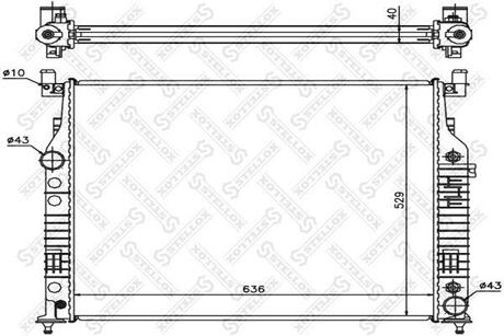 10-25878-SX_радиатор системы охлаждения! АКПП MB W164 6.2i 32V 05>4.0CDiPF 06>X164 4.0CDi 06> STELLOX 10-25878-SX