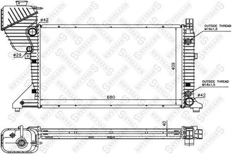 10-25880-SX_радиатор системы охлаждения! АКПП MB, Dodge Sprinter all 00-06 STELLOX 10-25880-SX