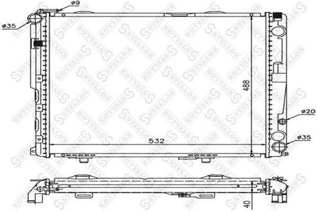 10-25904-SX_радиатор системы охлаждения! MB W124 2.5D3.0D 93-95 STELLOX 10-25904-SX