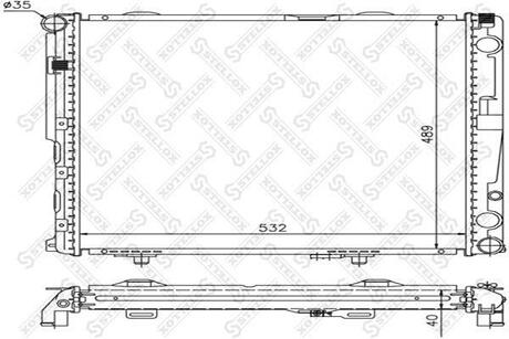 10-25905-SX_радиатор системы охлаждения! MB T124 2.0-3.0D2.5TD 93-96 STELLOX 10-25905-SX