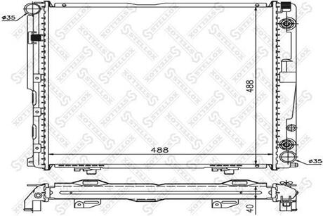 10-25924-SX_радиатор системы охлаждения! с AC АКПП MB W124 2.02.2 16V 92> STELLOX 10-25924-SX