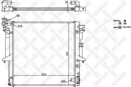 10-25972-SX_радиатор системы охлаждения! МКПП Mitsubishi Pajero SportL200 2.5DID 06> STELLOX 10-25972-SX